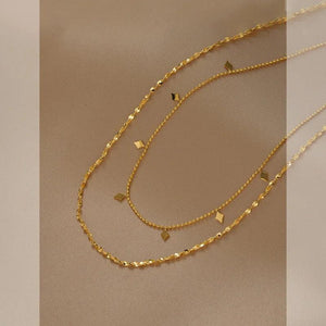 Summer Double Layered Stainless Steel Necklaces for Women