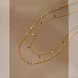 Summer Double Layered Stainless Steel Necklaces for Women