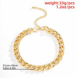 Cuban Choker Necklace Punk Vintage Chunky Thick Link Aluminum Chain for Women