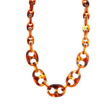 Geometric Acrylic Chain Choker Necklace Leopard Tortoiseshell Resin