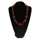 Geometric Acrylic Chain Choker Necklace Leopard Tortoiseshell Resin