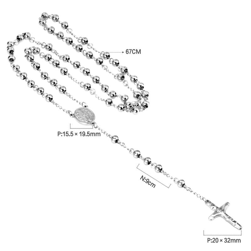 Christianity Rosary Beads Necklaces with Cross Pendant