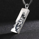 Vintage Silver 925 Buddha Pendant Chain Necklace Retro Lotus
