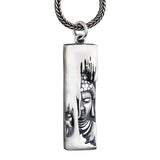 Vintage Silver 925 Buddha Pendant Chain Necklace Retro Lotus