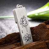 Vintage Silver 925 Buddha Pendant Chain Necklace Retro Lotus