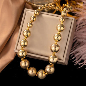 Large Ball Beads Choker Necklace for Women Punk Girls Hip Hop Chain Jewelry