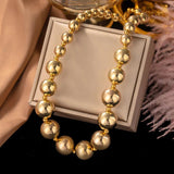 Large Ball Beads Choker Necklace for Women Punk Girls Hip Hop Chain Jewelry