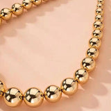 Large Ball Beads Choker Necklace for Women Punk Girls Hip Hop Chain Jewelry