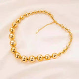 Large Ball Beads Choker Necklace for Women Punk Girls Hip Hop Chain Jewelry