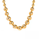 Large Ball Beads Choker Necklace for Women Punk Girls Hip Hop Chain Jewelry