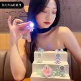 Cartoon Spaceman Light Glowing Keychain Sunset Light Luminous Keychain