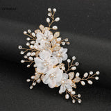 Rhinestone Bride Hair Jewelry Pearl Hairpin Headdress