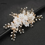 Rhinestone Bride Hair Jewelry Pearl Hairpin Headdress