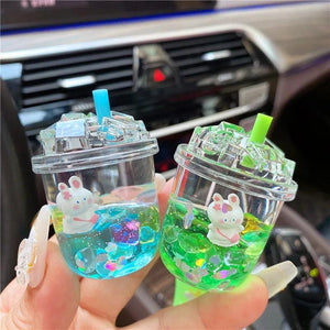 Luminous Ice Cube Keychain, Quicksand Rabbit Pendant