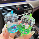 Luminous Ice Cube Keychain, Quicksand Rabbit Pendant