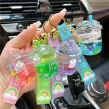 Luminous Ice Cube Keychain, Quicksand Rabbit Pendant