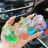 Luminous Ice Cube Keychain, Quicksand Rabbit Pendant