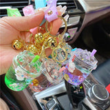 Luminous Ice Cube Keychain, Quicksand Rabbit Pendant