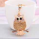 Crystal Owl Keychain Rhinestone Key Ring Women Bag Accessories