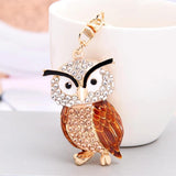 Crystal Owl Keychain Rhinestone Key Ring Women Bag Accessories