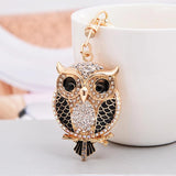 Crystal Owl Keychain Rhinestone Key Ring Women Bag Accessories