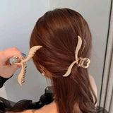 BoYuTe Metal Hair Claw with Pearls Big Shark Clip Hair Jewelry