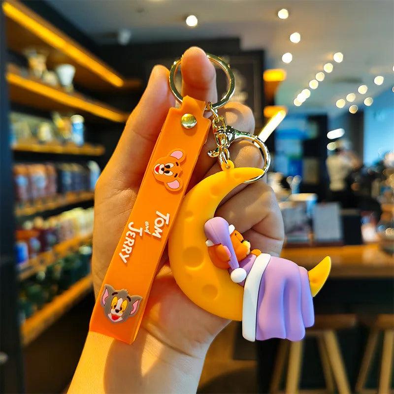 Cartoon Cat Anime Figure Doll Moon Sleeping Keychain Bag Key Ring
