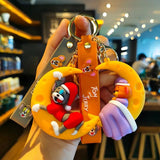 Cartoon Cat Anime Figure Doll Moon Sleeping Keychain Bag Key Ring