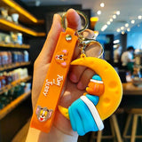 Cartoon Cat Anime Figure Doll Moon Sleeping Keychain Bag Key Ring