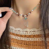 Ethnic Style Jade Peace Lock Pendant Necklace for Women