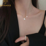 Silver Double Butterfly Pendant Necklace Clavicle Chain High Jewelry Female