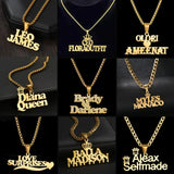 Acheerup Personalized Cuban Chain Necklace Custom Name Stainless Steel