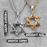 Judaism Hexagram Men Necklaces Pendants Chain Punk Male Jewelry Gift