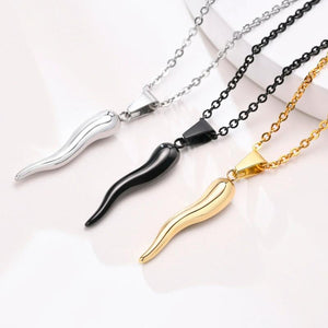 Italian Horn Pendant Necklaces for Men Jewelry