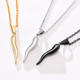 Italian Horn Pendant Necklaces for Men Jewelry