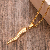 Italian Horn Pendant Necklaces for Men Jewelry