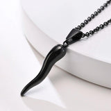 Italian Horn Pendant Necklaces for Men Jewelry