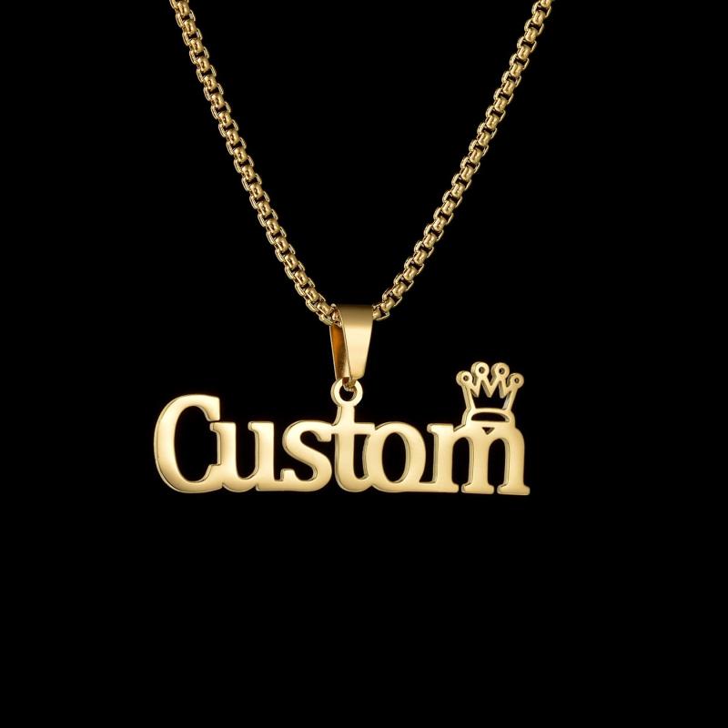 Atoztide Custom Name Necklace Stainless Steel Cuban Chain Jewelry