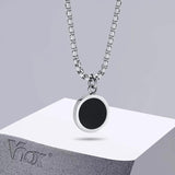 Men's Geometric Enamel Pendant with Box Chain
