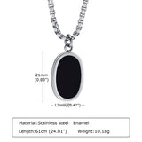 Men's Geometric Enamel Pendant with Box Chain
