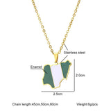 Africa Nigeria Map Flag Pendant Necklace Men Women Stainless Steel Silver