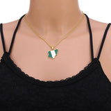Africa Nigeria Map Flag Pendant Necklace Men Women Stainless Steel Silver