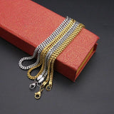 High Women Necklace Stainless Steel Chain Gold/Silver Mens Necklace