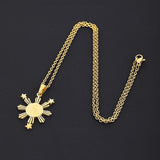 Stainless Steel Map Flag Pendant Necklaces Filipino Maps Men Women Jewelry