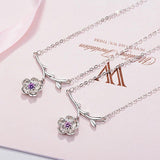 925 Sterling Silver Sakura Flower Necklace Cherry Blossoms with Chain Choker