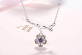 925 Sterling Silver Sakura Flower Necklace Cherry Blossoms with Chain Choker