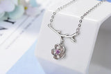 925 Sterling Silver Sakura Flower Necklace Cherry Blossoms with Chain Choker