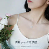 925 Silver Button Necklace Women Fine Jewelry Wedding Party Gift