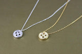 925 Silver Button Necklace Women Fine Jewelry Wedding Party Gift
