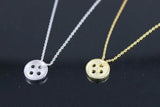 925 Silver Button Necklace Women Fine Jewelry Wedding Party Gift